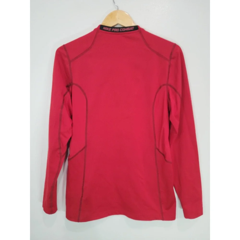 Nike Pro Combat Hyperwarm Fitted Red Long Sleeve Athletic Shirt‎ Men's Medium